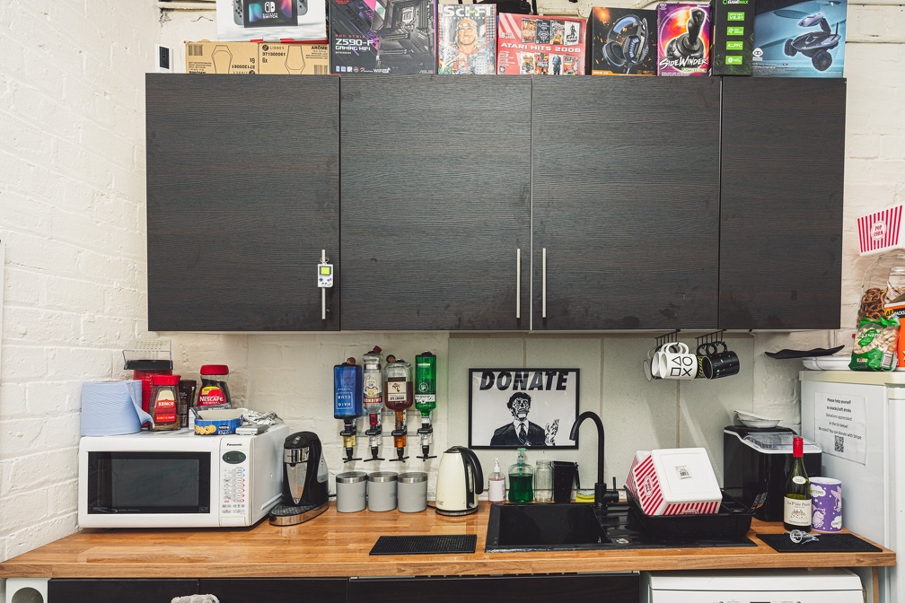 The worktop in the kitchen
